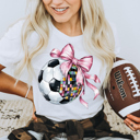  Graphic Tee, Tshirt, Sports, Soccer, Mom, Bows, Plus Sizes