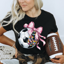  Graphic Tee, Tshirt, Sports, Soccer, Mom, Bows, Plus Sizes