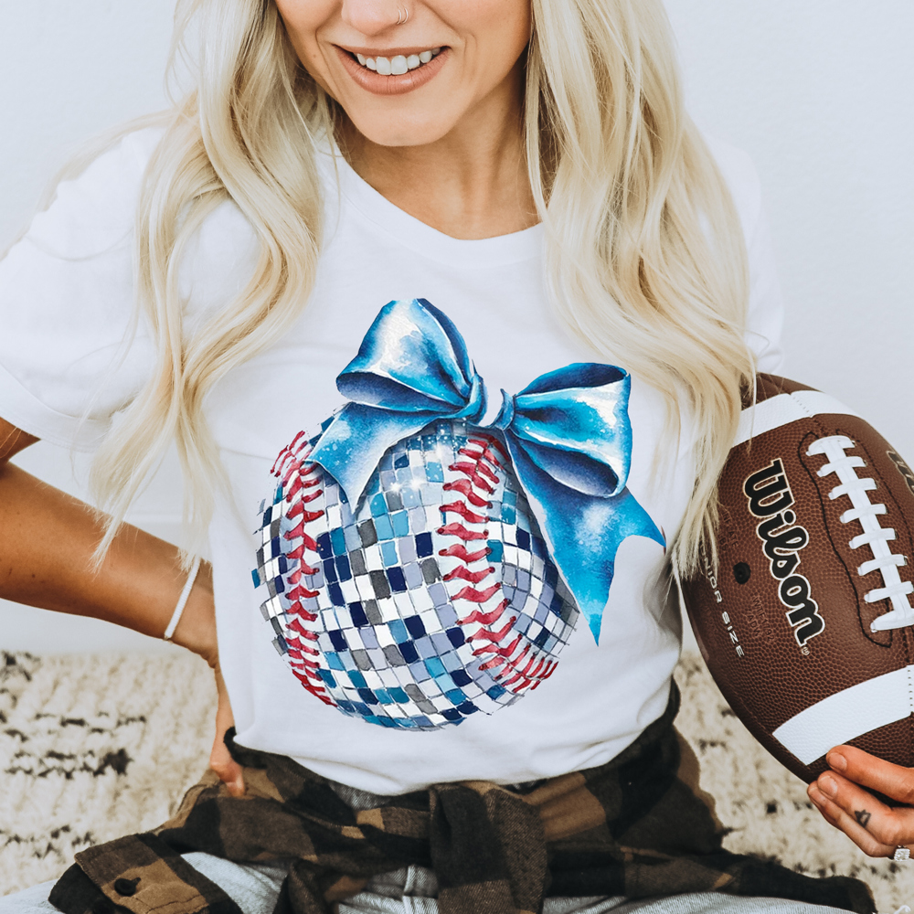 Graphic Tee, Tshirt, Sports, Baseball, Mom, Bows, Plus Sizes