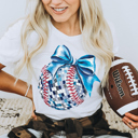  Graphic Tee, Tshirt, Sports, Baseball, Mom, Bows, Plus Sizes