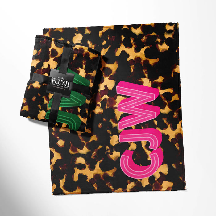 Personalized Tortoise Initial Blanket, Trendy Popular Gift, Best Seller, Teen, Tween, Daughter, Unique Gift
