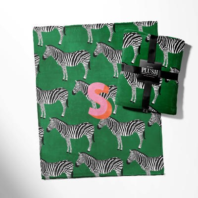 Personalized Zebra Initial Blanket, Trendy Popular Gift, Best Seller, Teen, Tween, Daughter, Unique Gift