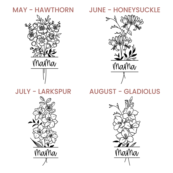 Personalized Birth Flower Tumbler | 4 Color Options