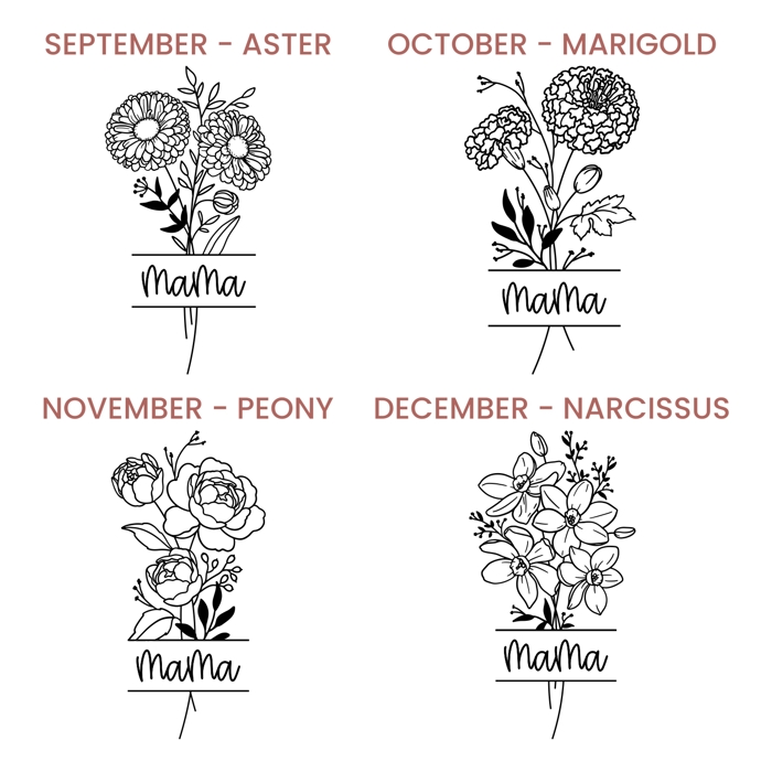 Personalized Birth Flower Tumbler | 4 Color Options