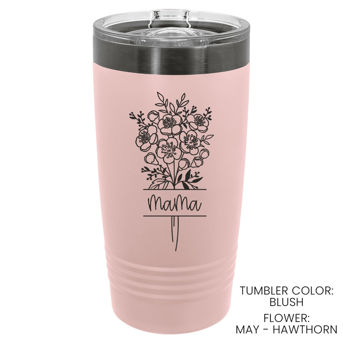 Personalized Birth Flower Tumbler | 4 Color Options