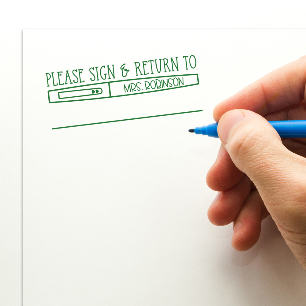 Sign & Return Flair Pen Teacher Stamp