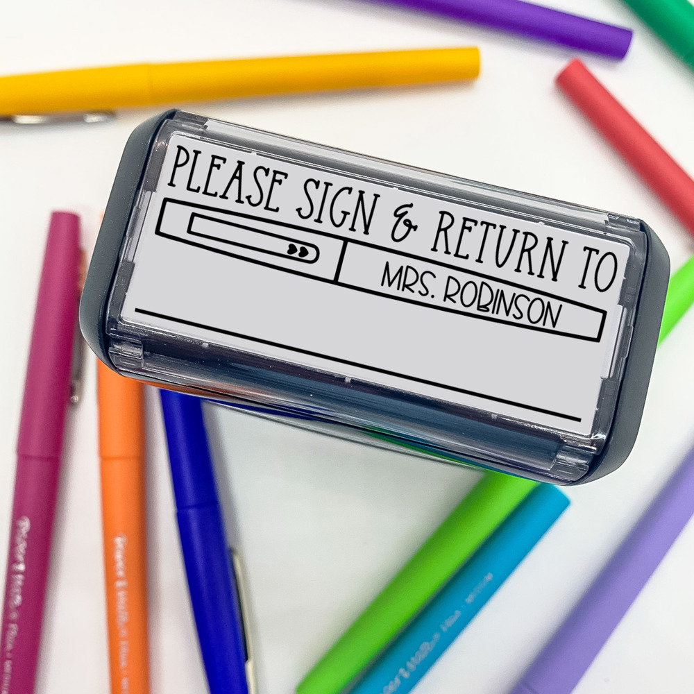 Sign & Return Flair Pen Teacher Stamp