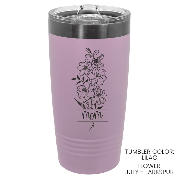 Personalized Birth Flower Tumbler | 4 Color Options