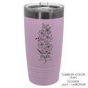 Lilac Personalized Birth Flower Tumbler | 4 Color Options