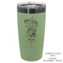 Sage Personalized Birth Flower Tumbler | 4 Color Options