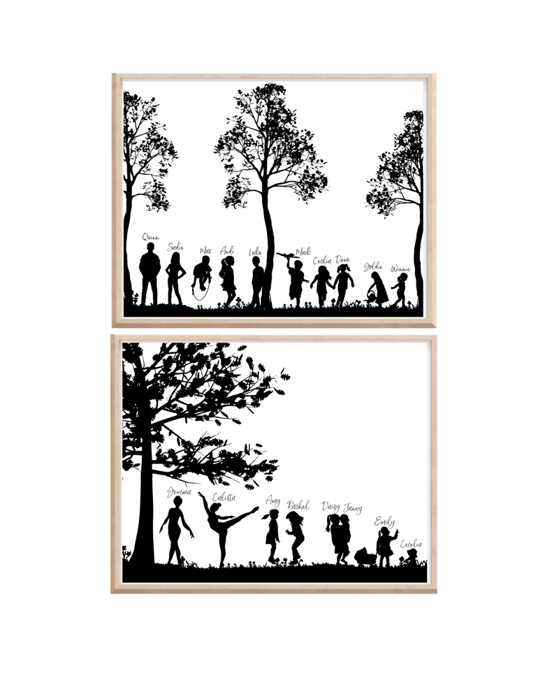 Personalized Silhouette Art Print Keepsake