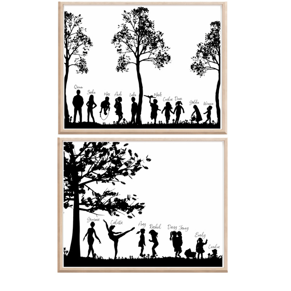 Personalized Silhouette Art Print Keepsake