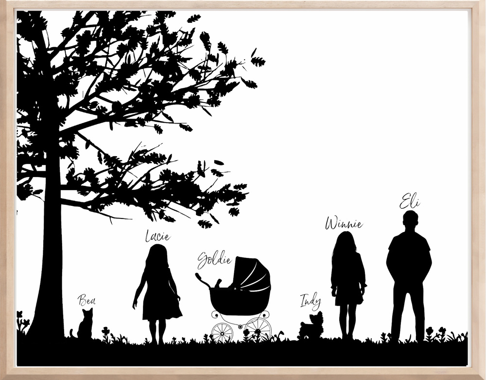 Personalized Silhouette Art Print Keepsake