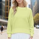 Small LIME WAFFLE LONG SLEEVE CROP TOP