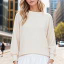  WAFFLE LONG SLEEVE CROP TOP