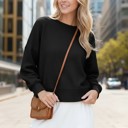 Small BLACK WAFFLE LONG SLEEVE CROP TOP