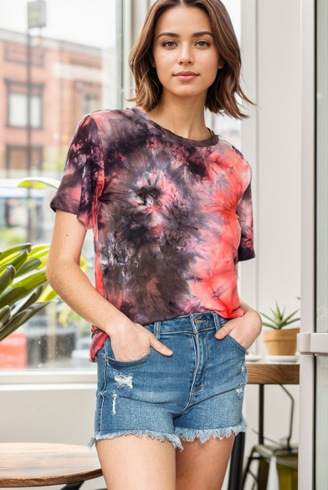 SUPER SOFT TIE DYE SHORT SLEEVE TOP