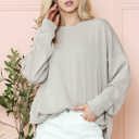 S-M SAND WAVE RIB OVERSIZED SWEATSHIRT WITH SIDE SLIT