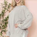 S-M SAND WAVE RIB OVERSIZED SWEATSHIRT WITH SIDE SLIT