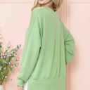 S-M PISTACHIO WAVE RIB OVERSIZED SWEATSHIRT WITH SIDE SLIT