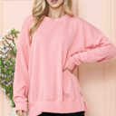 S-M SALMON WAVE RIB OVERSIZED SWEATSHIRT WITH SIDE SLIT