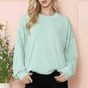 S-M SAGE WAVE RIB OVERSIZED SWEATSHIRT WITH SIDE SLIT