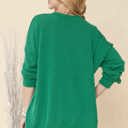 L-XL KELLY GREEN WAVE RIB OVERSIZED SWEATSHIRT