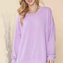 S-M LILAC WAVE RIB OVERSIZED SWEATSHIRT