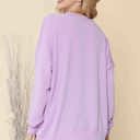 S-M LILAC WAVE RIB OVERSIZED SWEATSHIRT