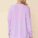 L-XL LILAC WAVE RIB OVERSIZED SWEATSHIRT