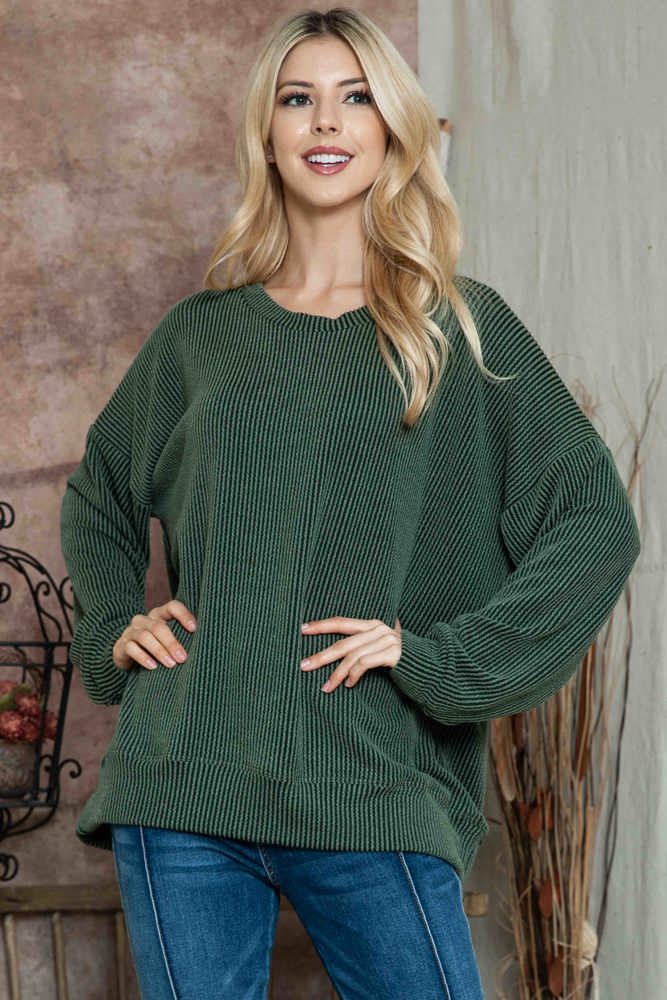 WAVE RIB OVERSIZED SWEATSHIRT