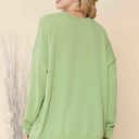 S-M PISTACHIO WAVE RIB OVERSIZED SWEATSHIRT