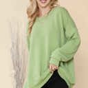 L-XL PISTACHIO WAVE RIB OVERSIZED SWEATSHIRT