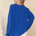 S-M ROYAL BLUE WAVE RIB OVERSIZED SWEATSHIRT