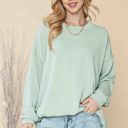 S-M SAGE WAVE RIB OVERSIZED SWEATSHIRT