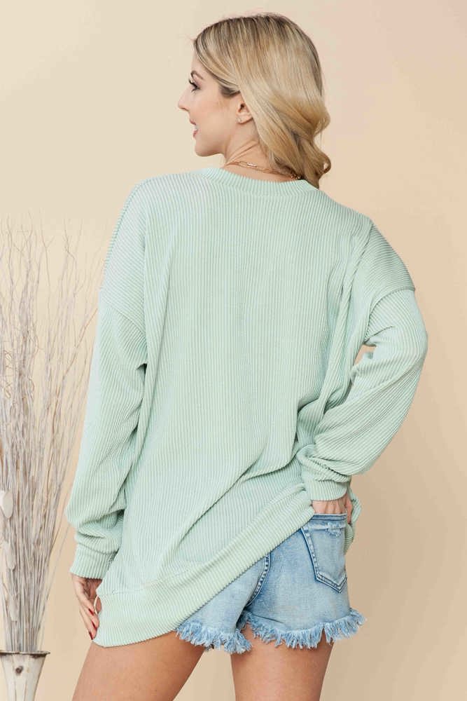 WAVE RIB OVERSIZED SWEATSHIRT