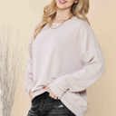 L-XL SAND WAVE RIB OVERSIZED SWEATSHIRT