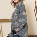 Large CAMO V-NECK CAMOUFLAGE TUNIC TOP