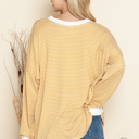 Medium MUSTARD LOOSE FIT STRIPE TUNIC TOP 