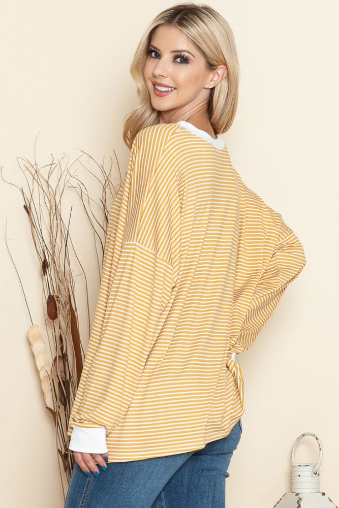 LOOSE FIT STRIPE TUNIC TOP 