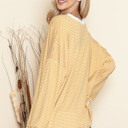 Large MUSTARD LOOSE FIT STRIPE TUNIC TOP 