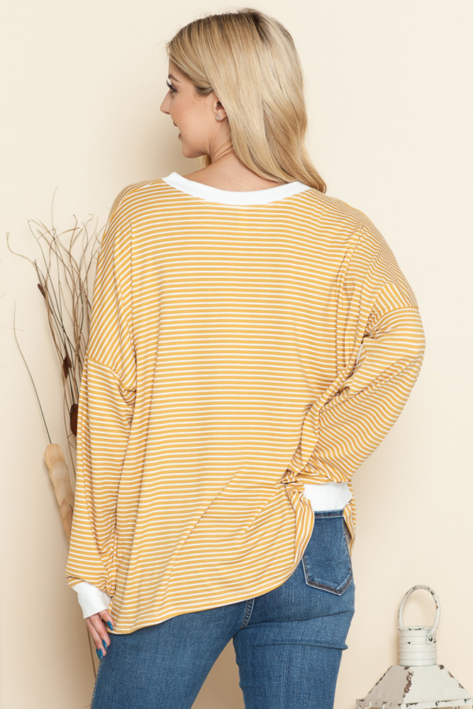 LOOSE FIT STRIPE TUNIC TOP 