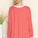 Small RED LOOSE FIT STRIPE TUNIC TOP 