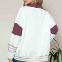 Large BURGUNDY SOLID LOOSE FIT TOP WITH STRIPE CONTRAST