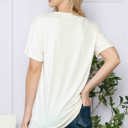 Small IVORY SUPER SOFT BASIC SOLID SHORT SLEEVE TOP