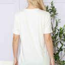 Medium IVORY SUPER SOFT BASIC SOLID SHORT SLEEVE TOP