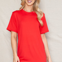 Small RED SUPER SOFT BASIC SOLID SHORT SLEEVE TOP