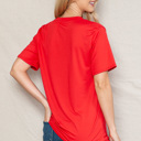 Medium RED SUPER SOFT BASIC SOLID SHORT SLEEVE TOP