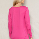 XL FUCHSIA SUPER SOFT V-NECK LONG SLEEVE TOP