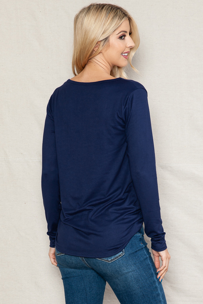 SUPER SOFT V-NECK LONG SLEEVE TOP